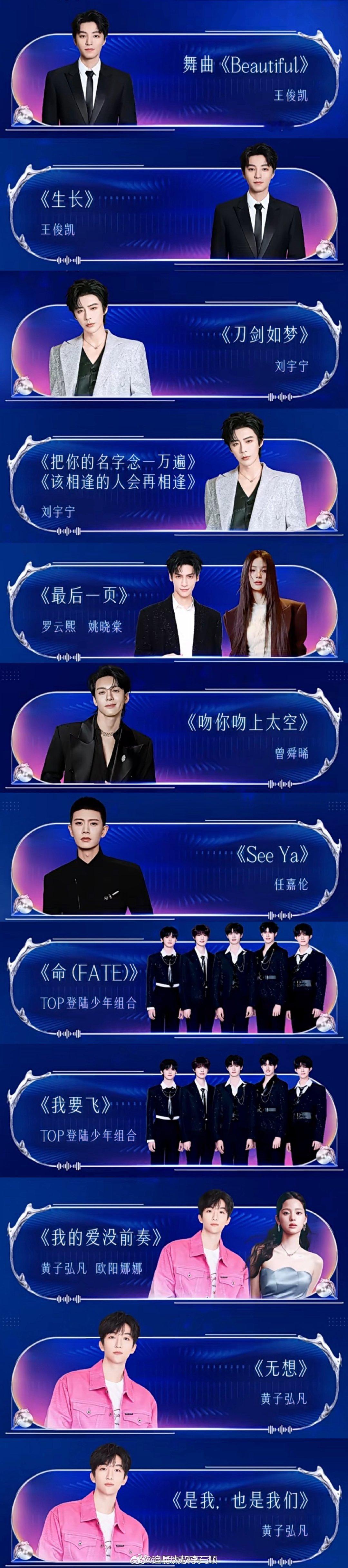 各大卫视跨年晚会节目单，你更期待谁的舞台？刘宇宁、龚俊、刘雨昕、曾舜晞、于适、任