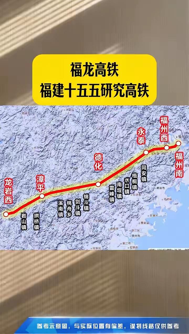 福龙高铁这线路走向太让人期待了！从福州西出发，一路经过永泰、德化、永春、安溪，最
