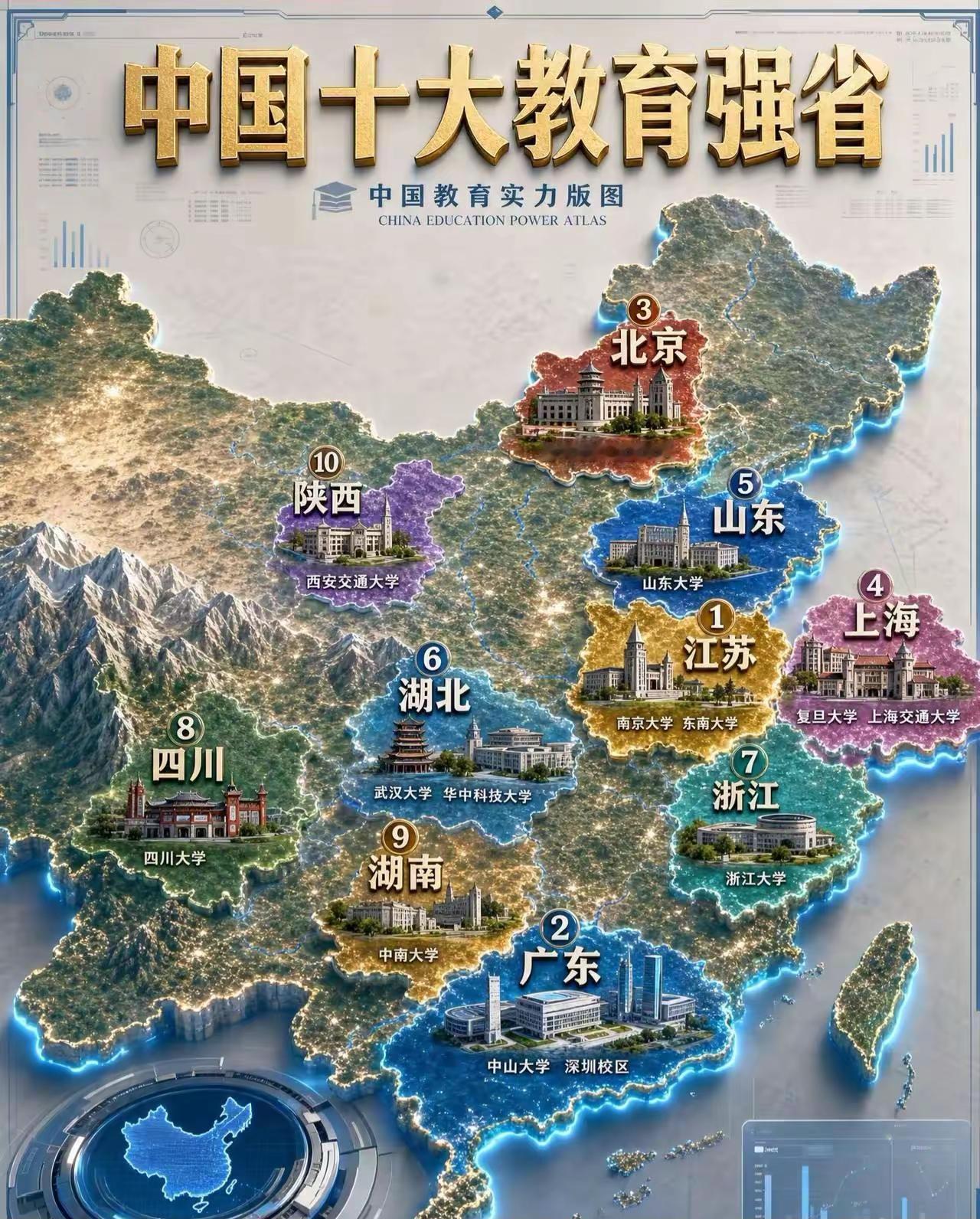 10大教育强省。义务教育改革 中国大学分布 地方专项计划