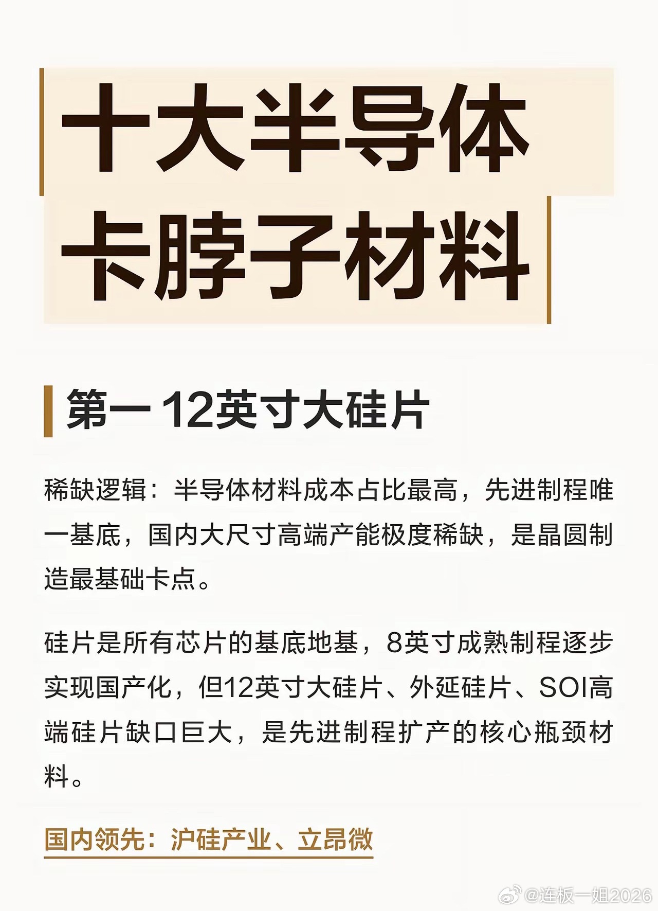 十大半导体卡脖子材料 
