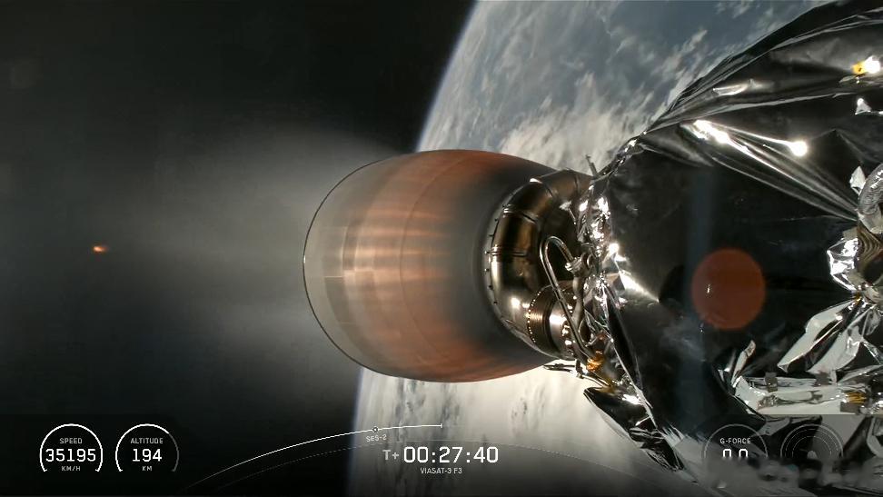 spacex猎鹰重型火箭 二级二次关机！然后要滑行长达4h+。。。，后面的第三次