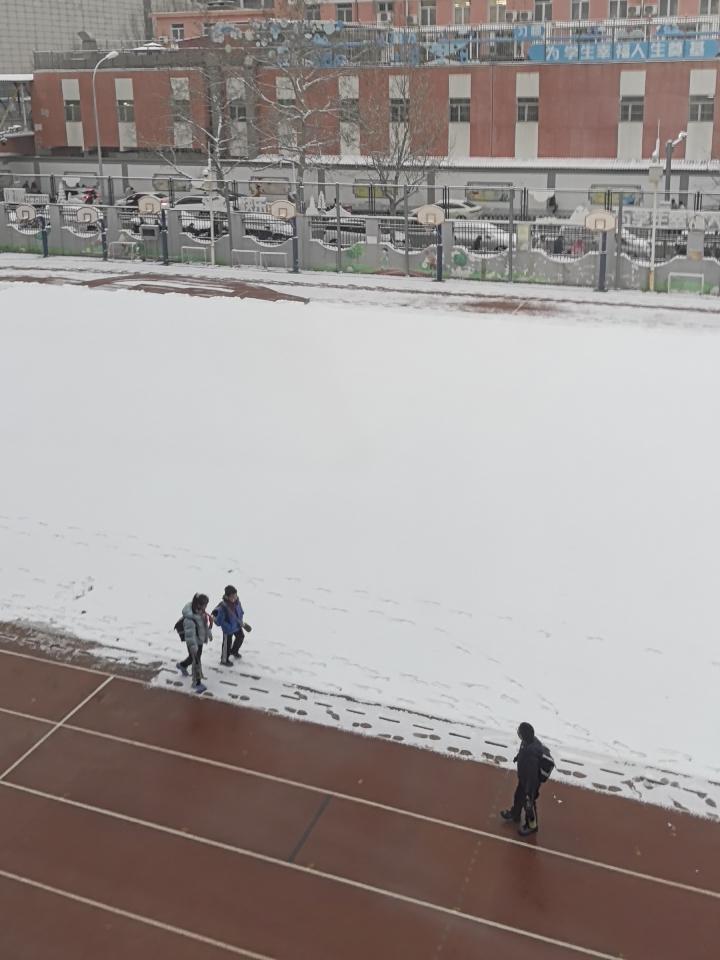 春雪裹着的校园，是藏在三月里的冬日余温
 
连风里都浸着草木芽香的日子，偏撞见一