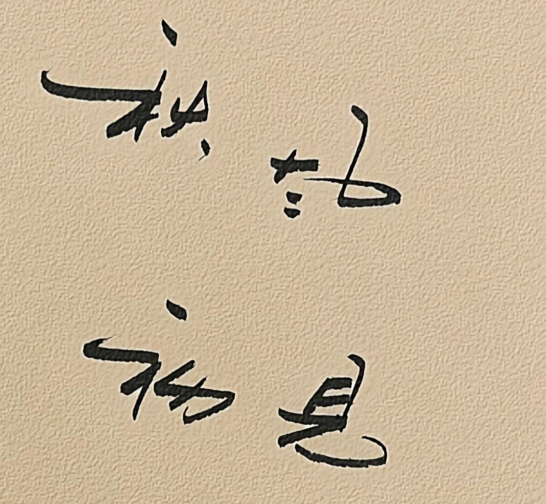 这张图片是毛笔书法作品。这几个字写的太漂亮了，有认识的吗？读出来。书法手写体 [