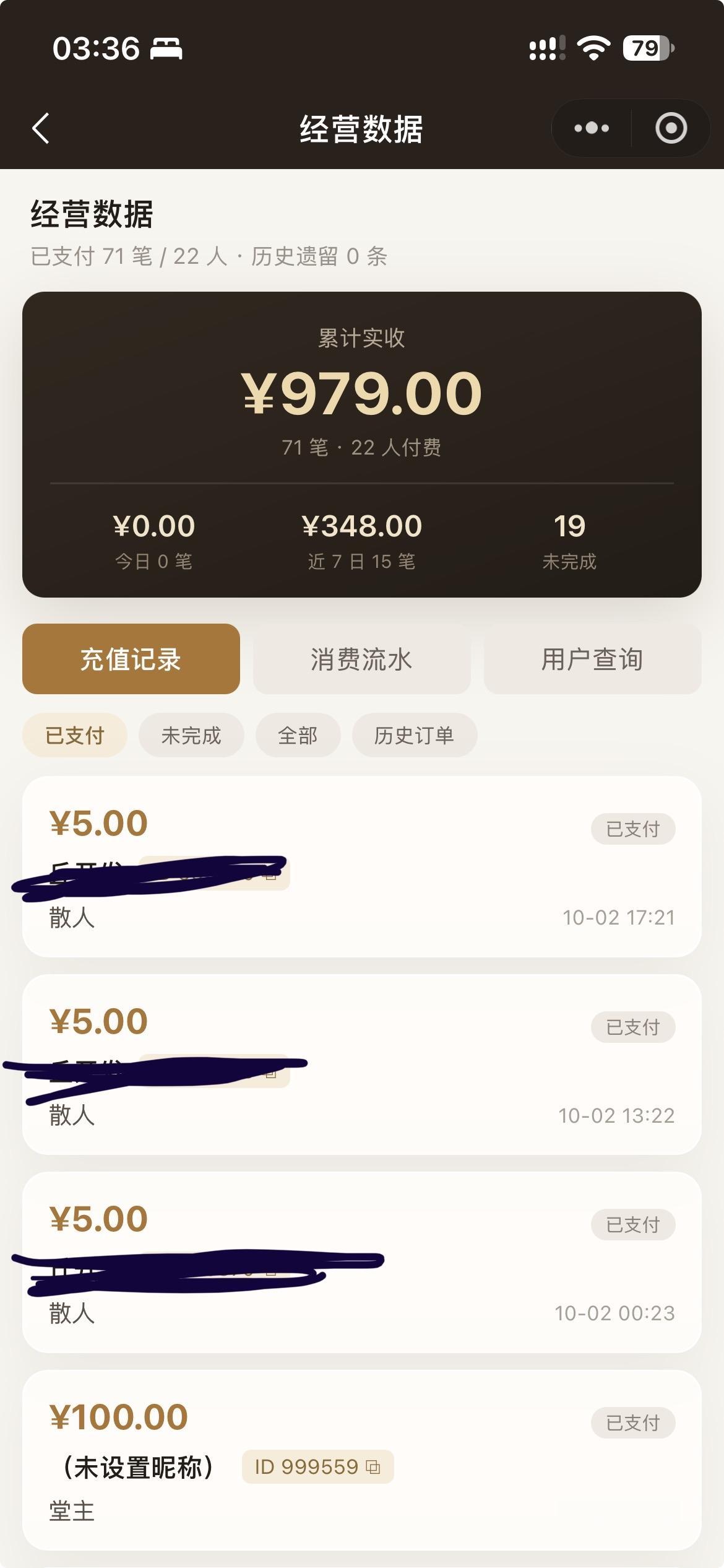 你们说99%的小程序都不能赚钱，那我就是那1%的了，刚上线就有这样的表现，我嘚瑟