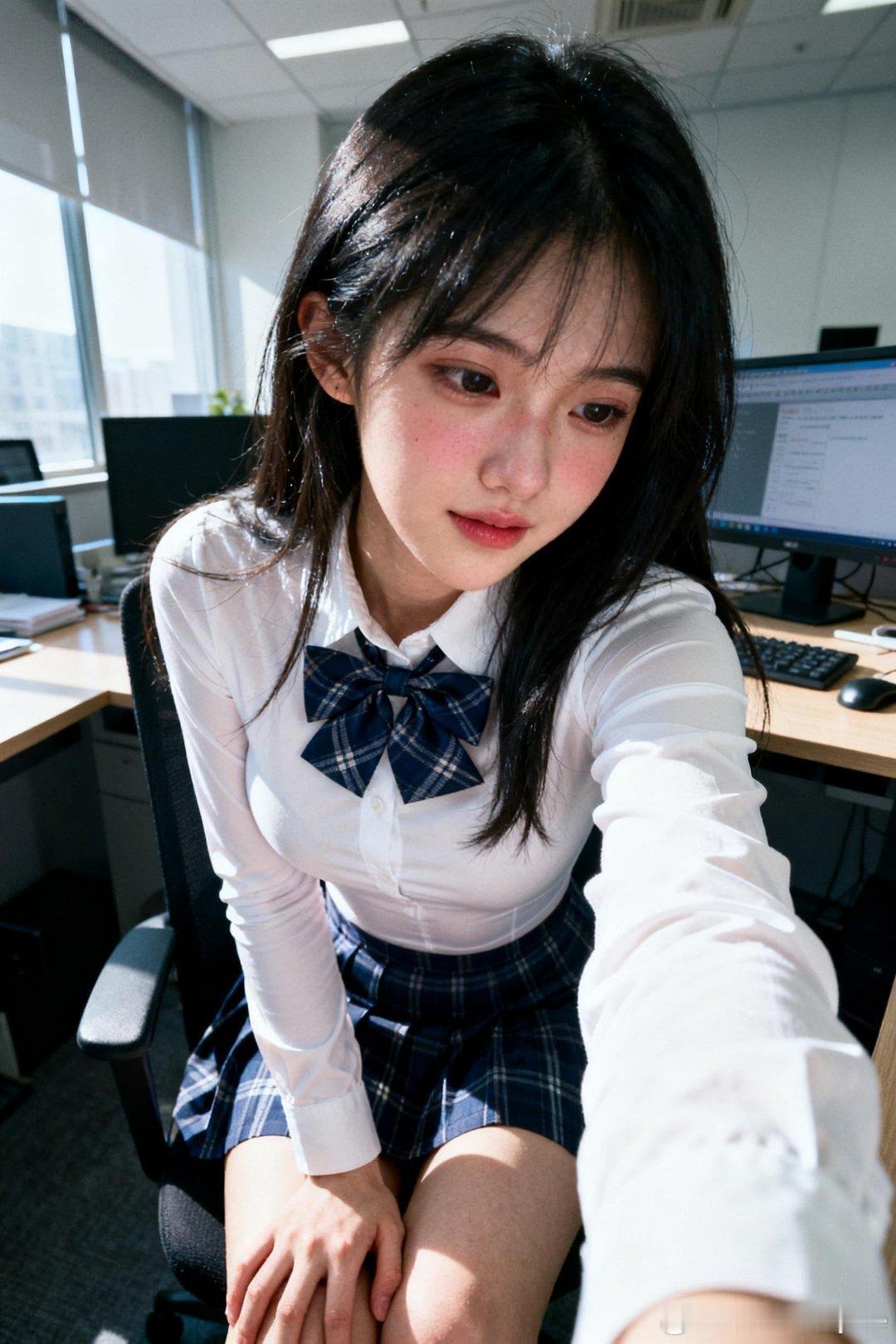 假装一下职场中的小可爱，你见过吗？其实今天肚子疼，一直心神不定…行摄漫记聂小仙