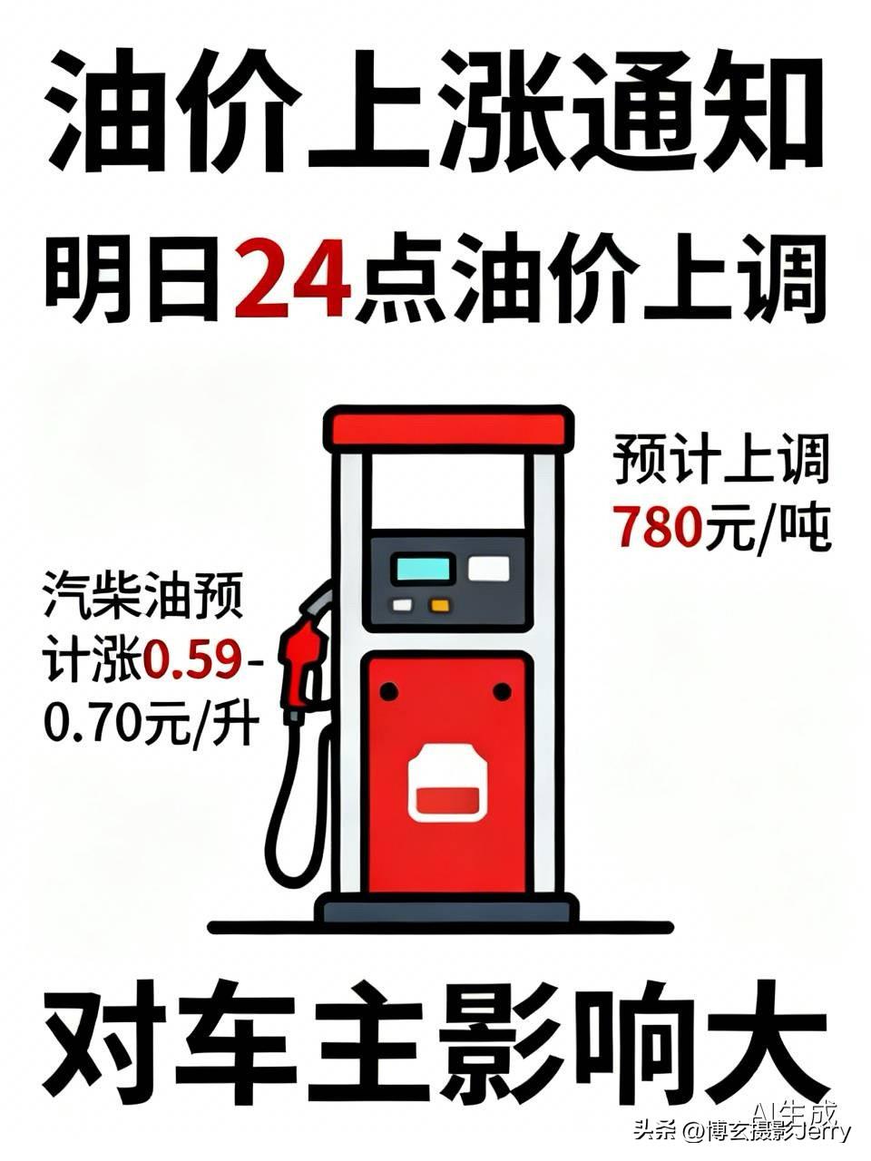 明日24点，油价持续上涨调整！
本次油价10个工作日的统计周期，受到国际油价影响