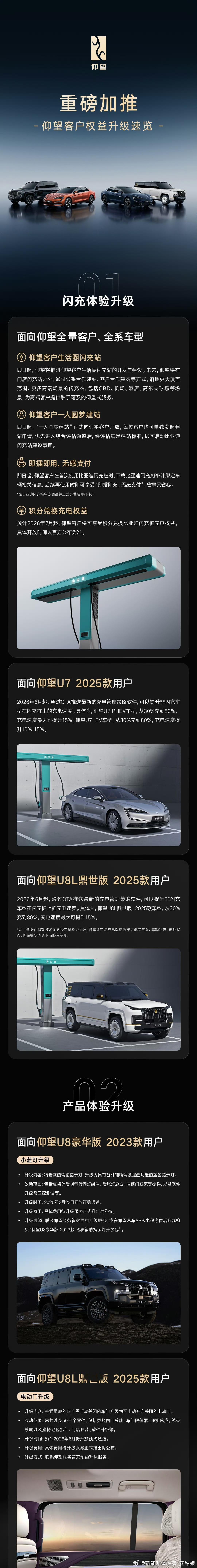 仰望直接开“挂”！一人圆梦建站+OTA闪充，老车主哭了！✅ 闪充体验直接逆天全系