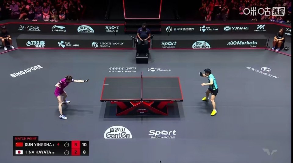 孙颖莎4比2早田希娜被追平也不慌，莎莎心态太稳！第五局11-2直接打崩对手，第六