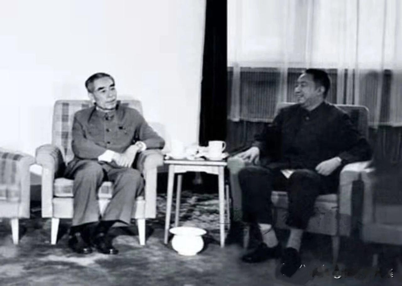 【开国功臣图片故事192】
1975年8月16日，华国锋同志看望周恩来总理时两人