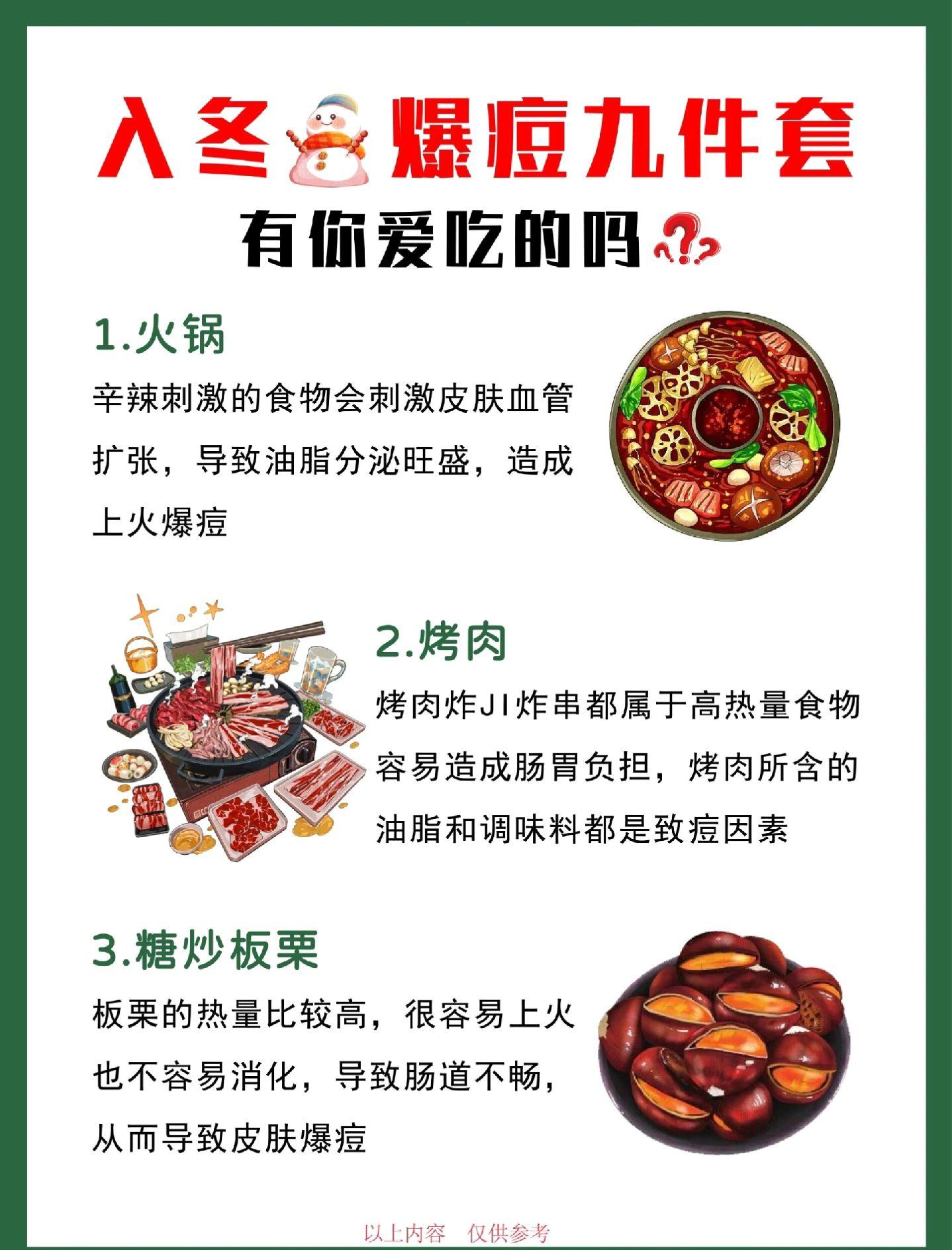 入冬9件套你吃了没?小心爆痘。长痘痘怎么办冬季爱长痘