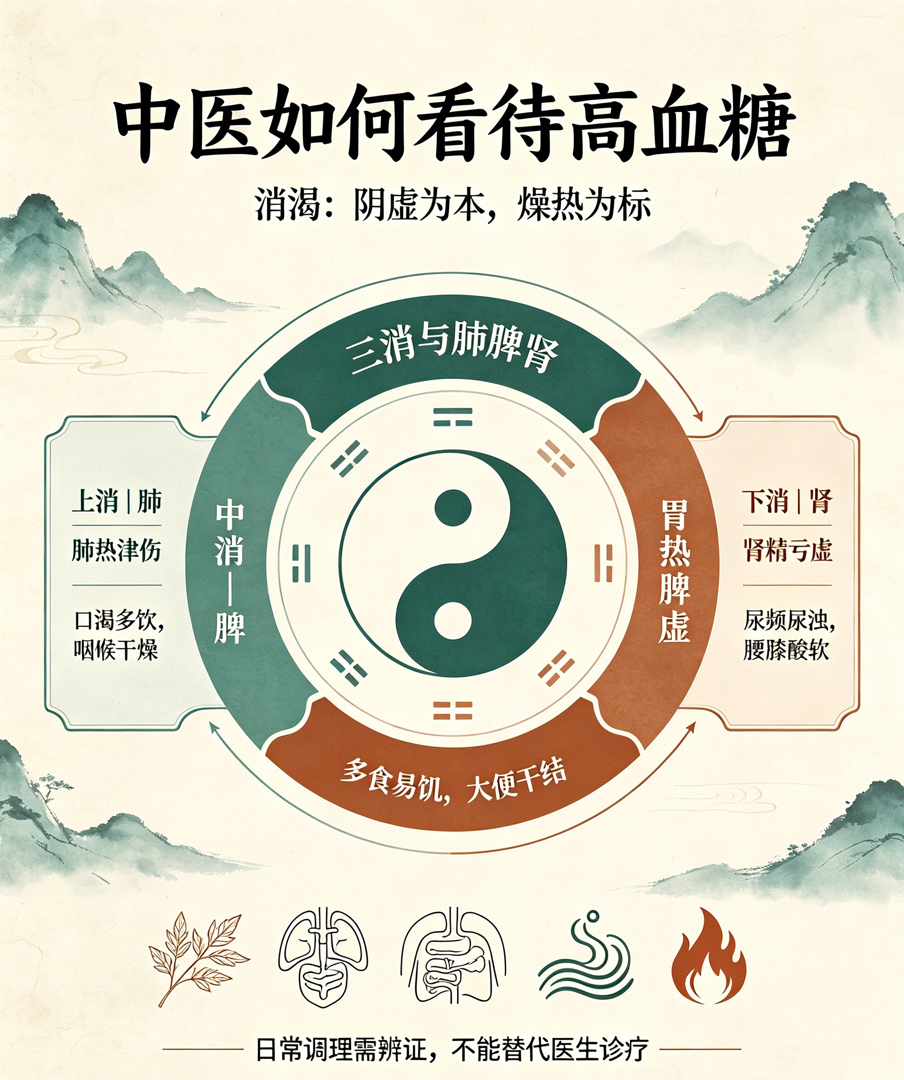 高血糖就是消渴，三消对应肺、脾、肾受损，一文看懂根源很多人体检查出高血糖，只盯着