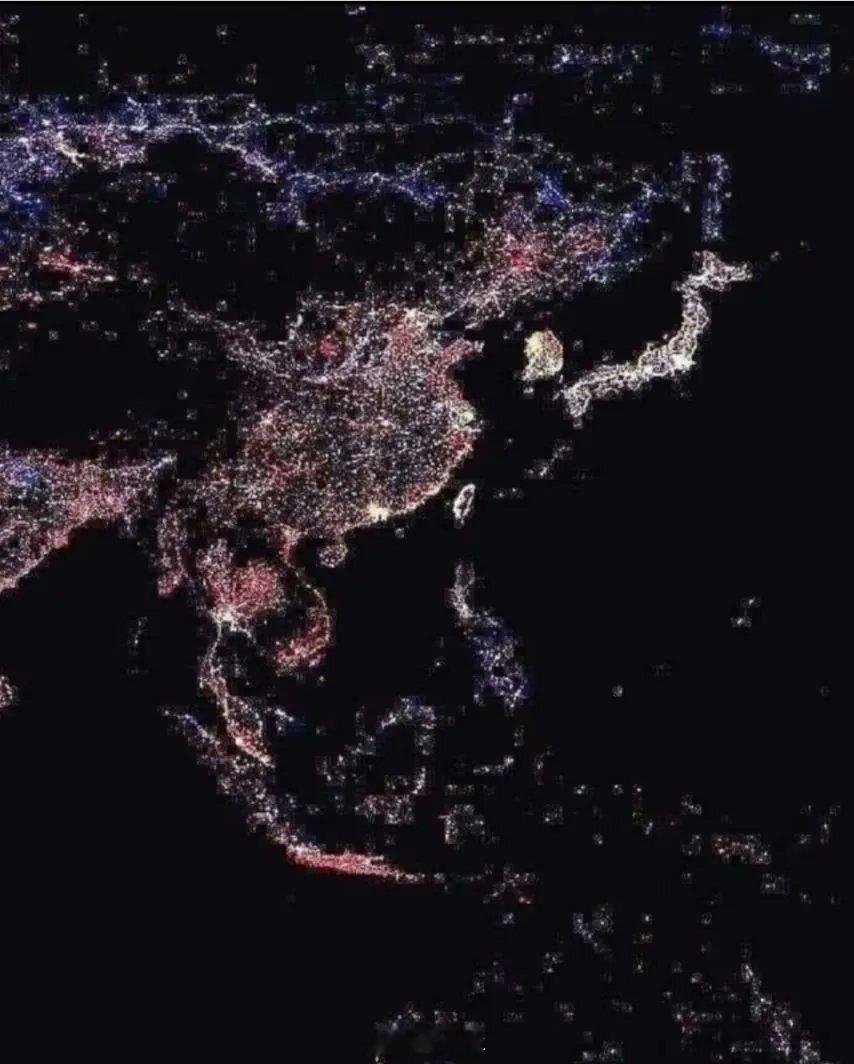 亚洲大陆的夜晚 