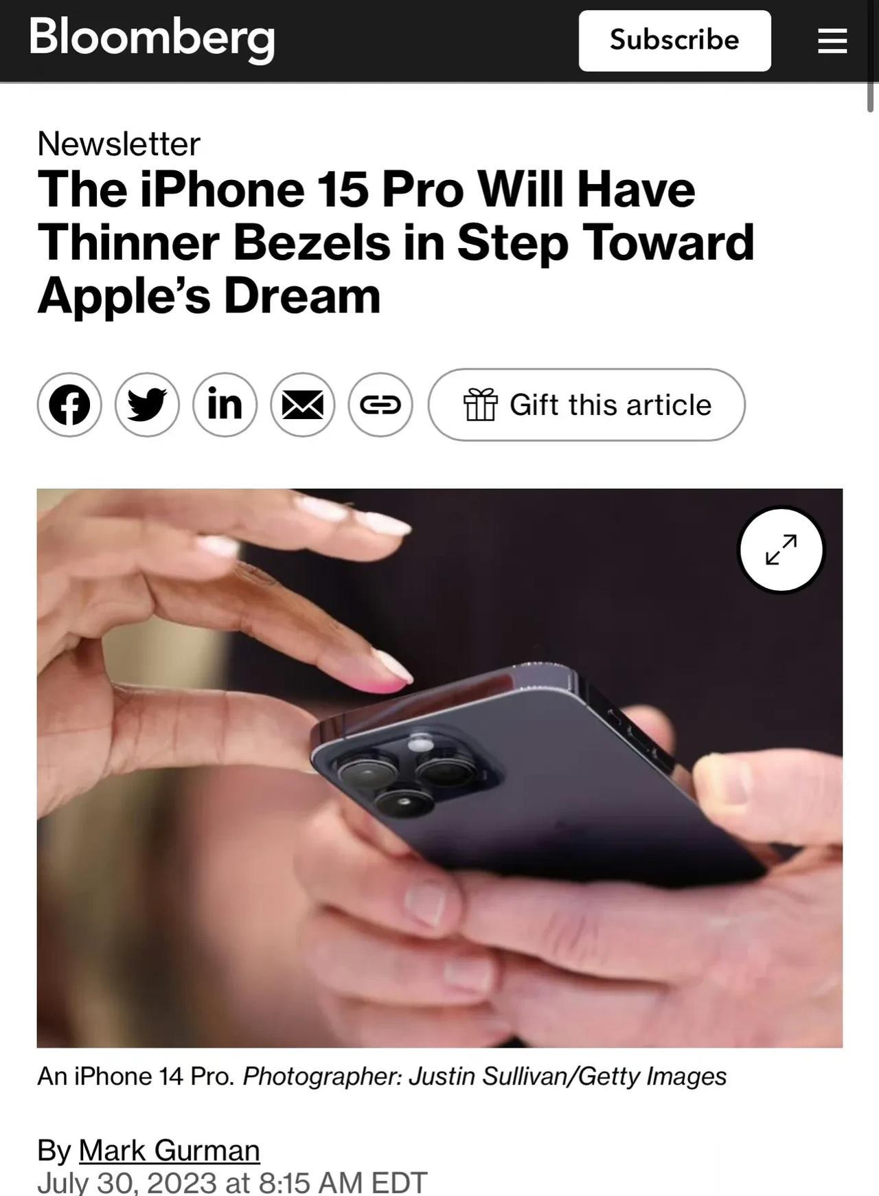 关于iPhone 15/15 Pro的更多爆料

iPhone 15 Pro系列