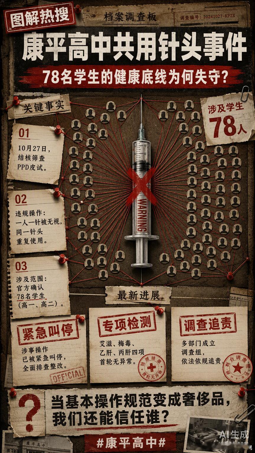 康平高中这起共用针头事件，最让人背脊发凉的不是那个医护人员的疏忽，而是这种低级错
