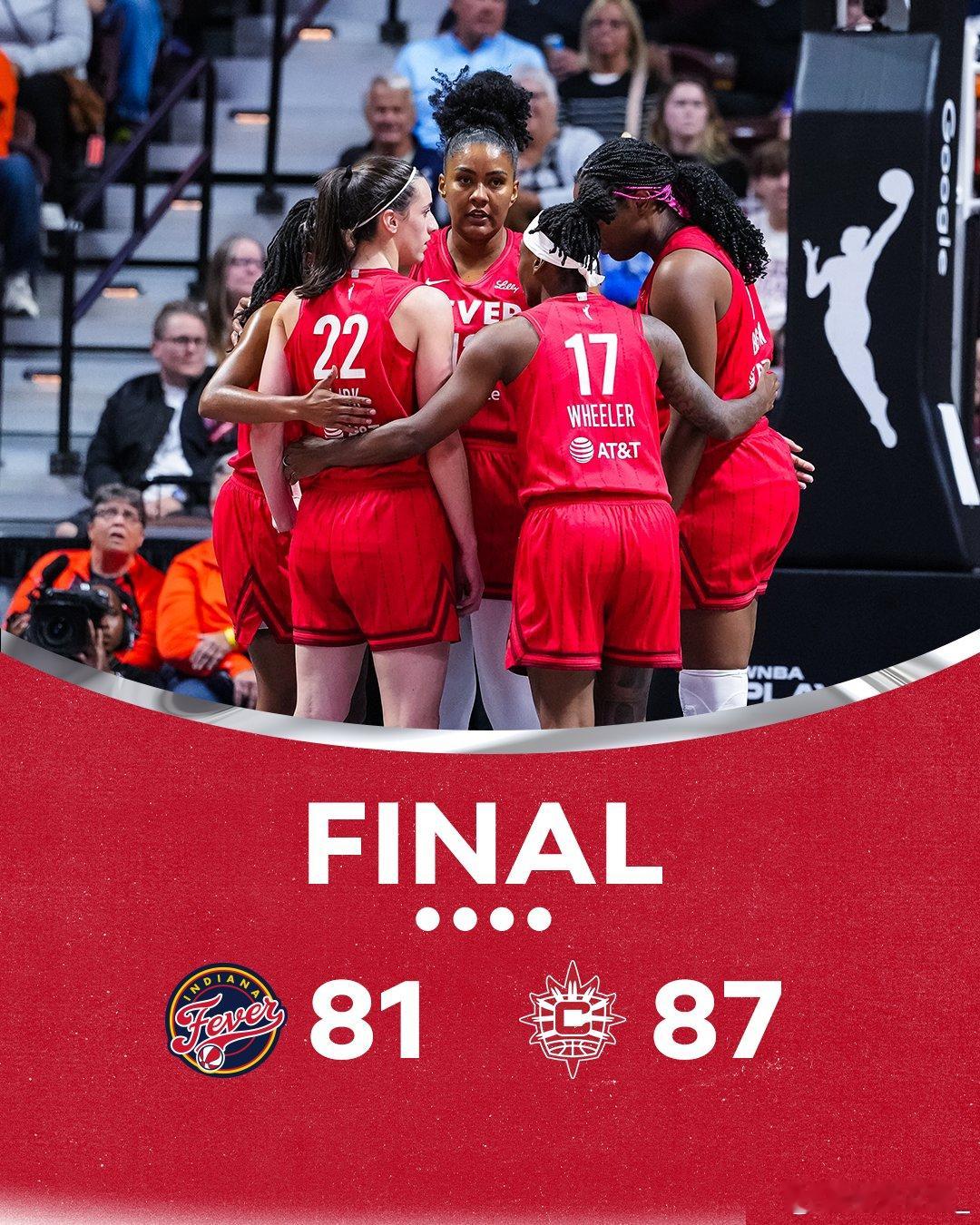 【人气王克拉克结束WNBA新秀赛季】刚刚结束的一场#WNBA[超话]# 季后赛中