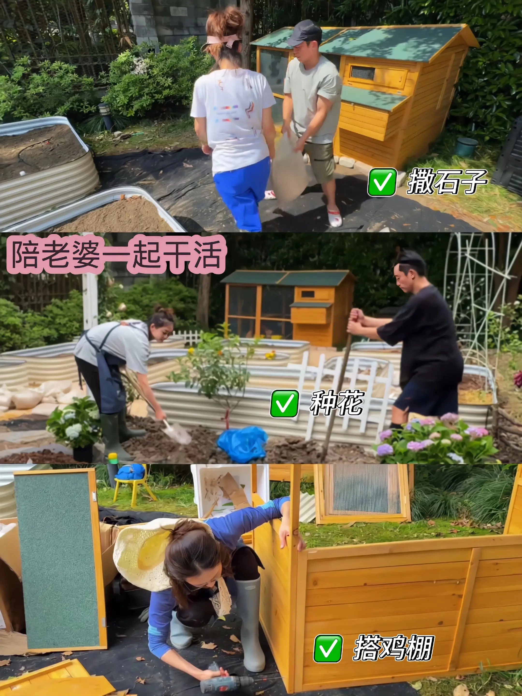 苗苗有个陪她干农活，支持她理想的好老公。郑恺很宠老婆呀，陪她打造菜园...