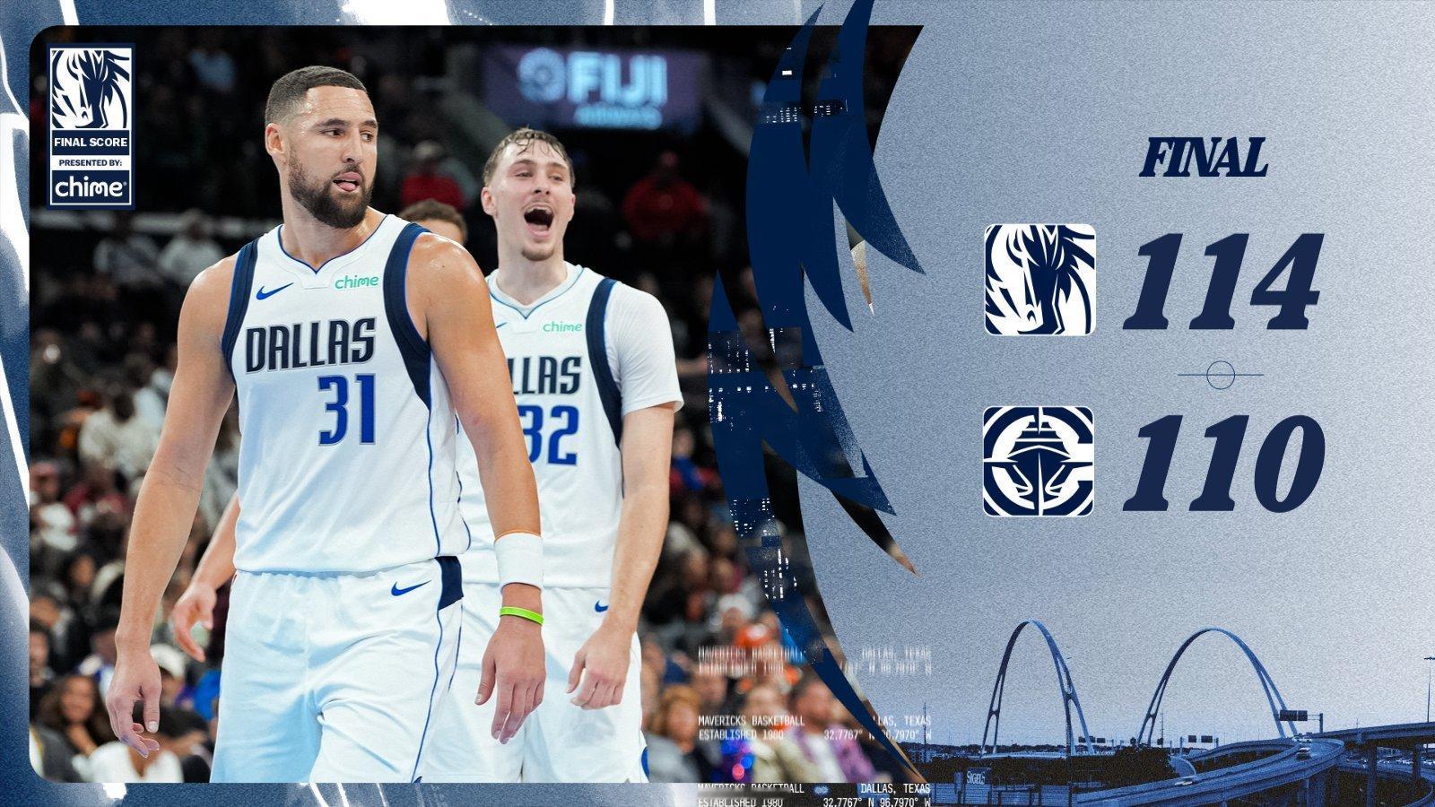 MAVS WIN！全队在超级残阵的情况，赢下伦纳德和哈登都出战的快船。末节克莱在
