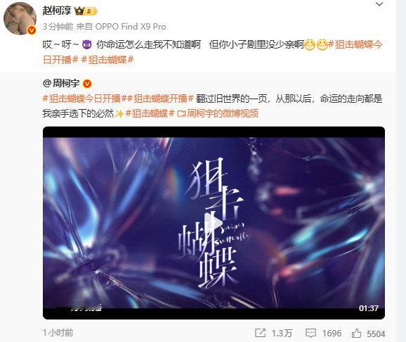 柯淳宣传狙击蝴蝶柯淳说周柯宇剧里没少亲 狙击蝴蝶今日开播！ 