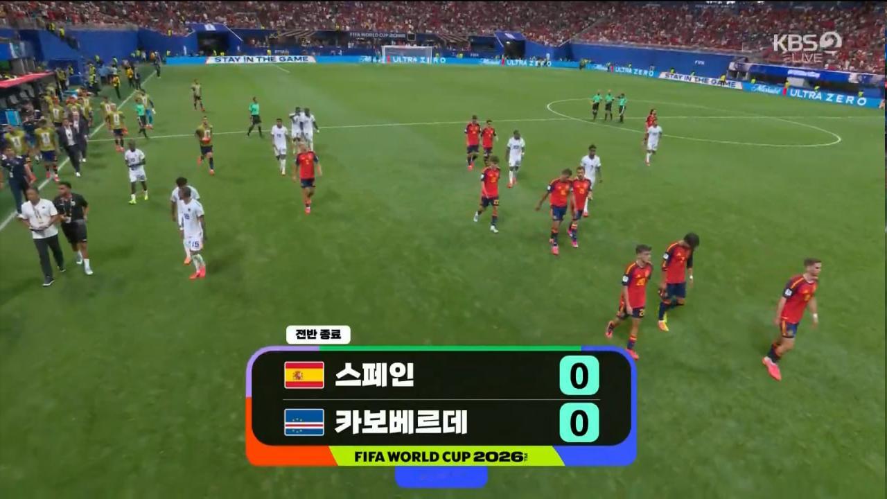 【2026美加墨世界杯 H组即时：西班牙0-0久攻不下，下半场是否提前打出亚马尔
