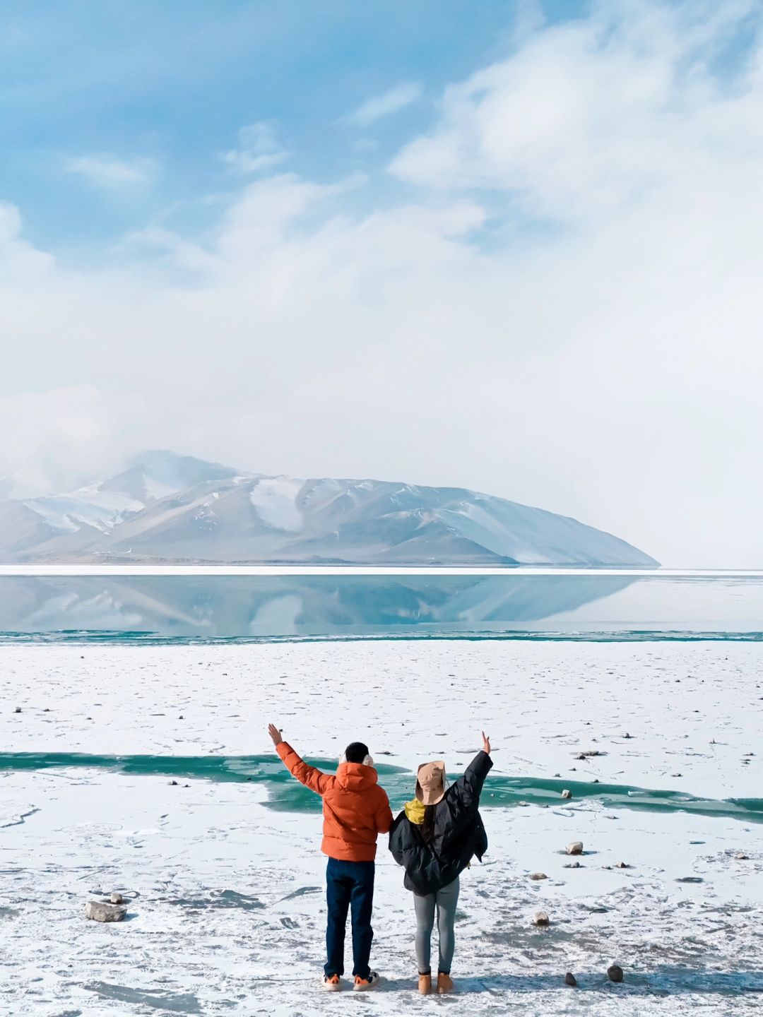 去了才知道原来雪季的白沙湖是会结冰的❄️