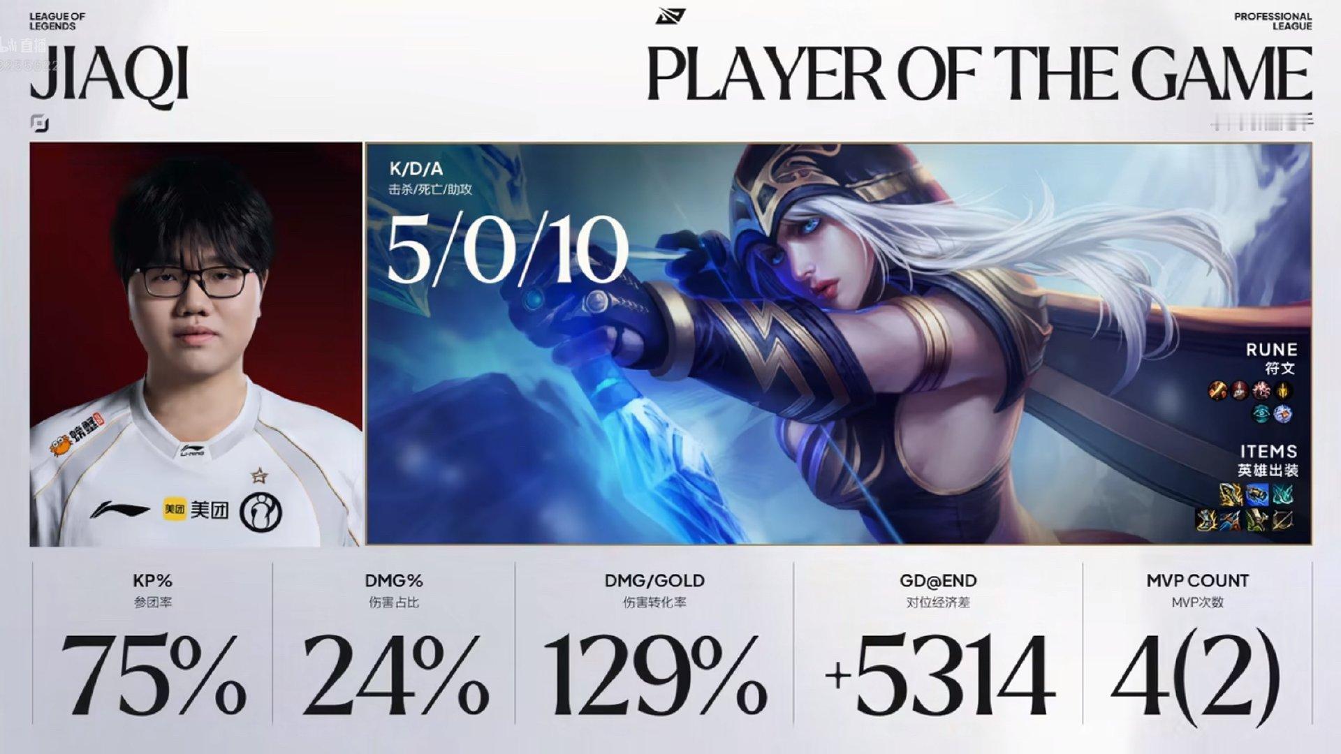 【2026LPL季后赛 LGD 0-1 IG】MVP给到了JiaqiLGD对战I