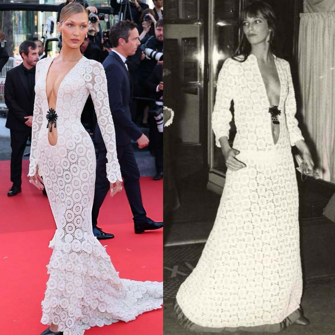 Bella Hadid 最新戛纳战袍来自 Schiaparelli古着经过Dan