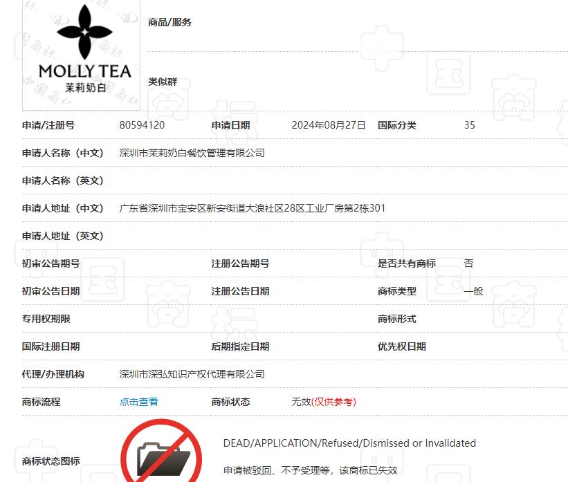 2024年08月27日申请，2024年12月07日驳回，驳回原因是不是告诉你因为