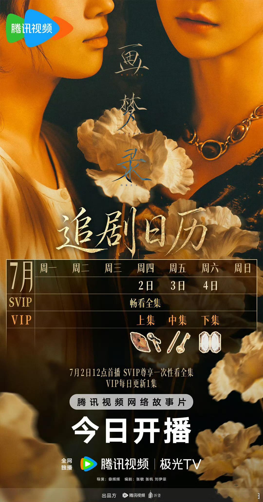 画梦录今日开播网络故事片？一共分为上、中、下三集，一集一个小时多一点，svip看