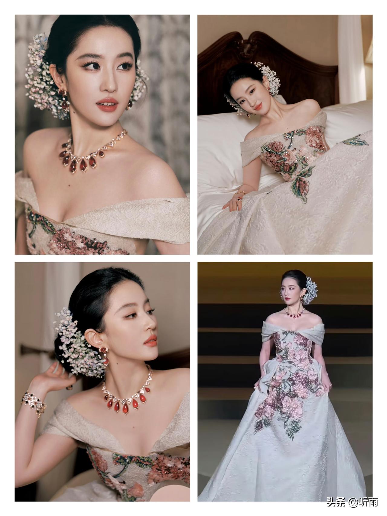 刘亦菲这次VOGUE造型直接戳中我心巴！本以为又是大珠宝堆砌的奢华风，结果点开图