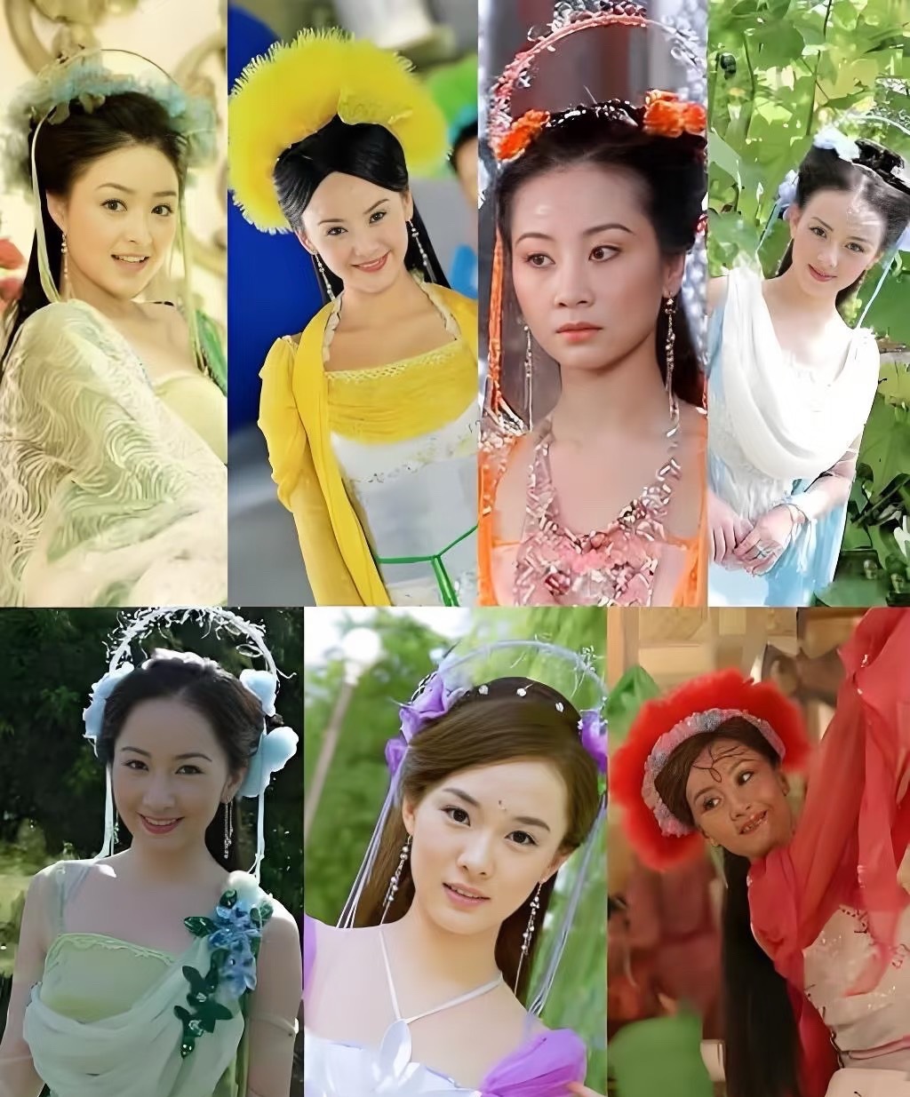 欢天喜地七仙女凡间造型《欢天喜地七仙女》的凡间造型通过“一人一色、一色一韵”的配