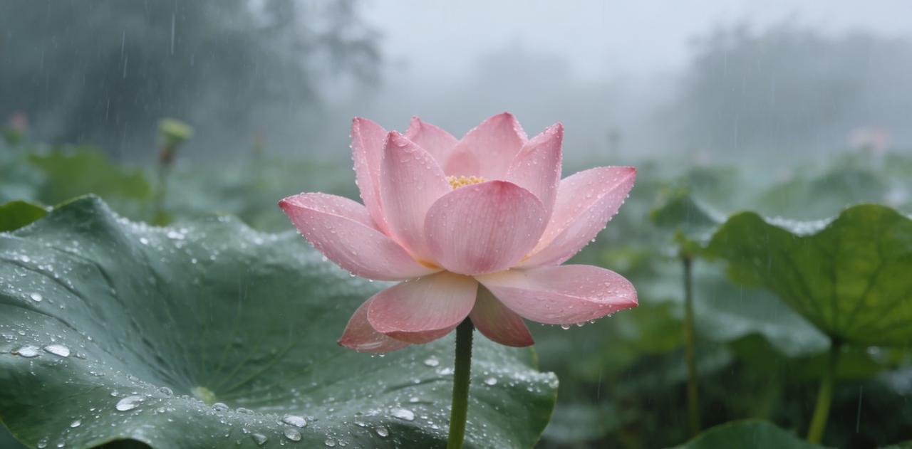 夏雨荷花艳，下联才子请

淅淅沥沥的夏雨，像个调皮的小精灵，带着几分清凉，蹦跶到