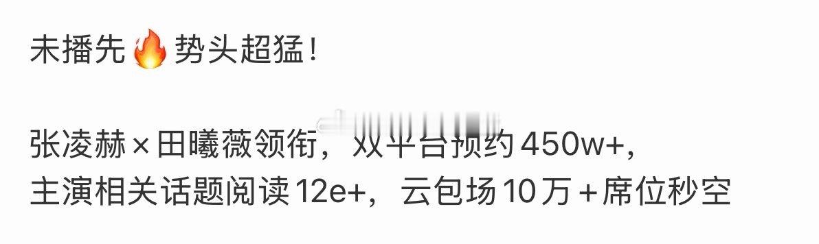 张凌赫 田曦薇逐玉这是真的未播先火吧 