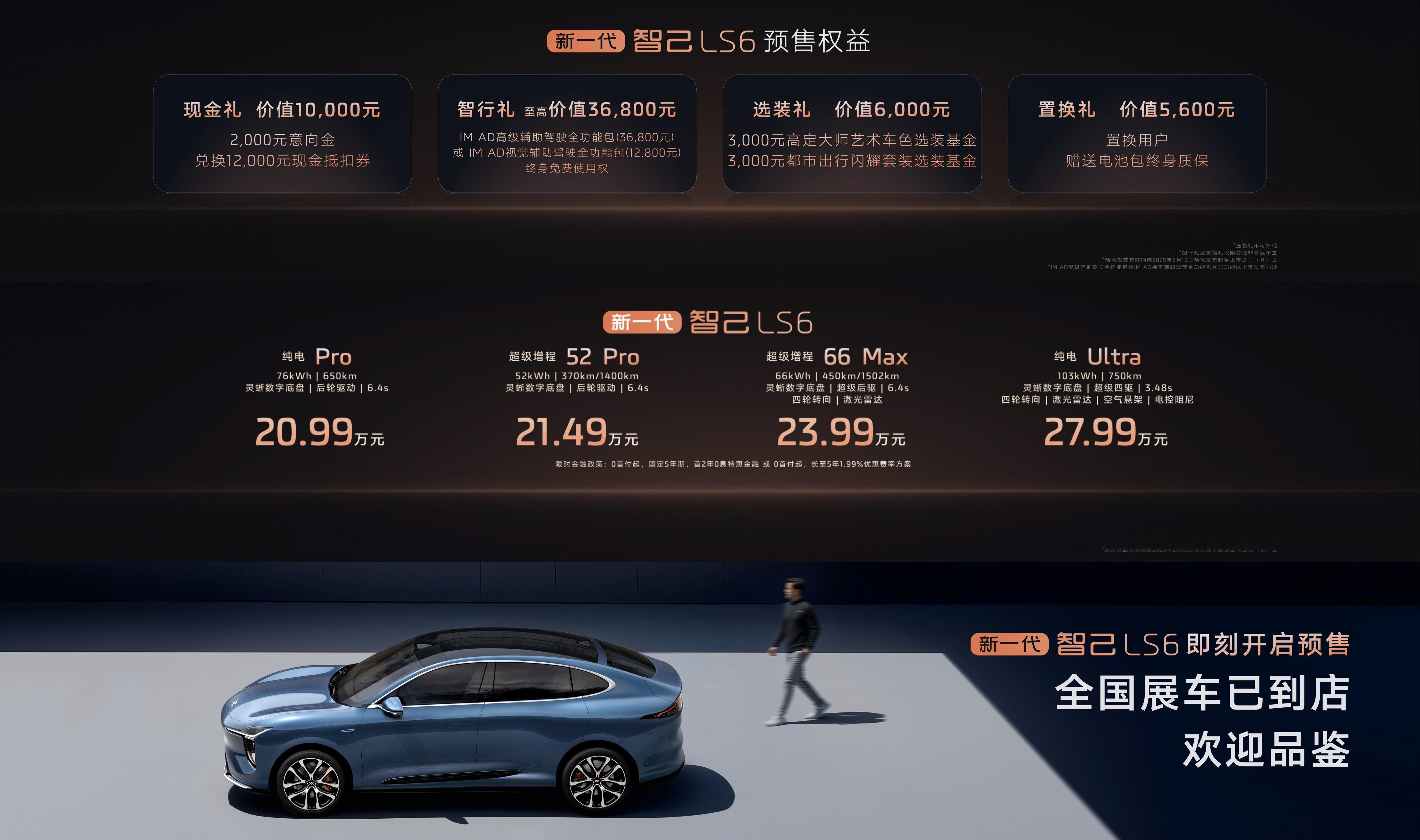新一代智己LS6惊爆价20.99万起 重点是预售价！配置主要分纯电/增程两种。纯