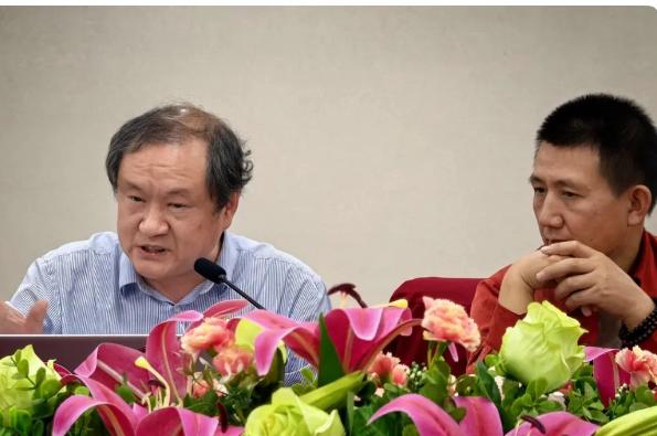 一群中国专家坐在一起，讨论的是中国自己的文化和产业，现场没有外国人，却偏偏全程使