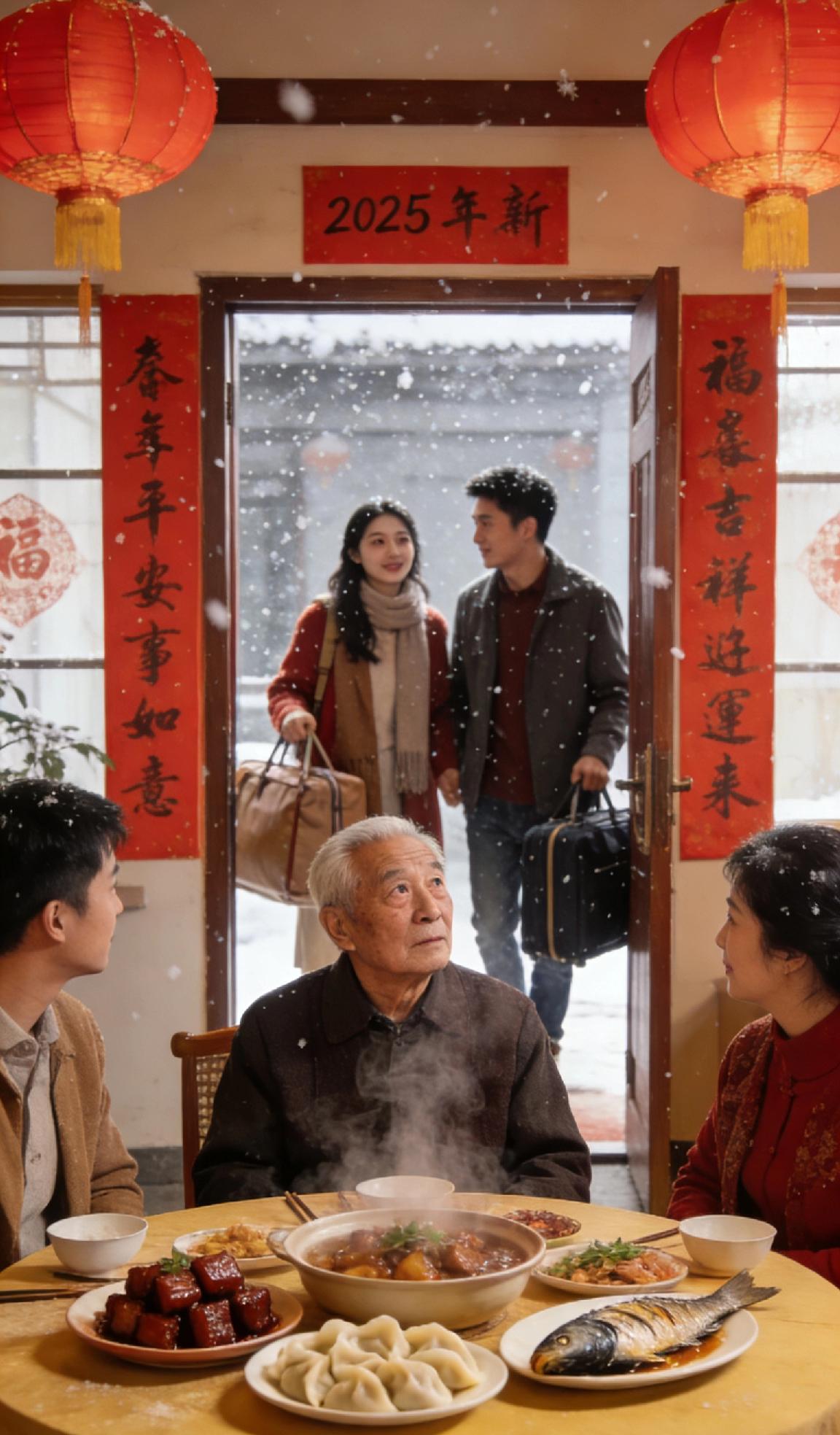 万家灯火团圆夜，最暖不过故乡情。
马年新春的陕北延安，腰鼓震天、红绸飞舞，烟火气