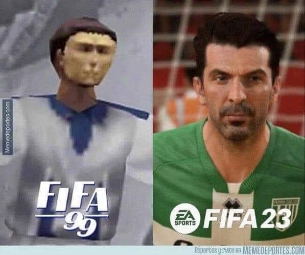 FIFA99里的布冯，和FIFA23里的布冯 