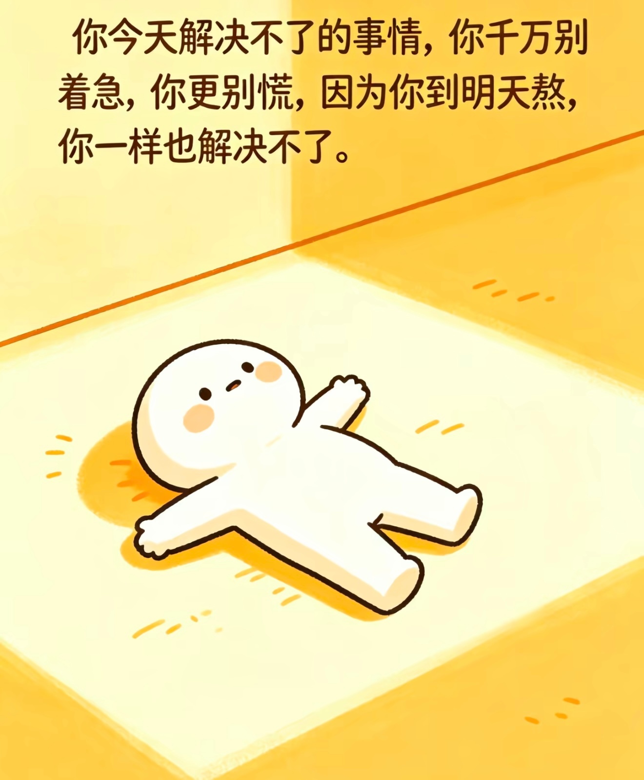 你今天解决不了的事情，你千万别着急，你更别慌。因为你熬到明天，你也一样解决不了