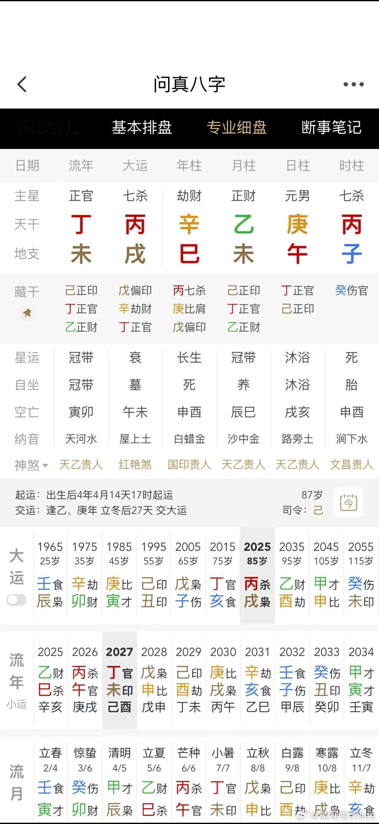 也是高龄了，丙戌运丙午流年已经在医院抢救了。这个局就非常明显了，大家可以看看
