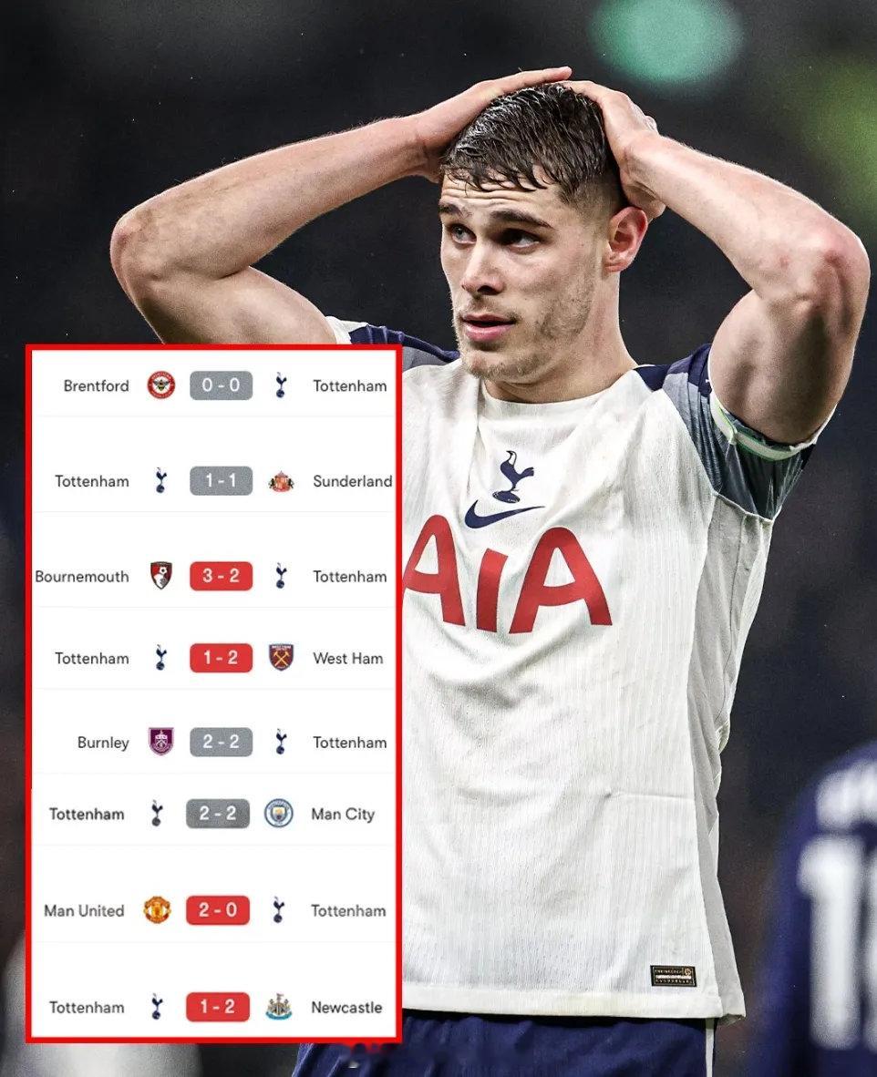 热刺进入2026年之后尚未赢下任何一场英超比赛。 