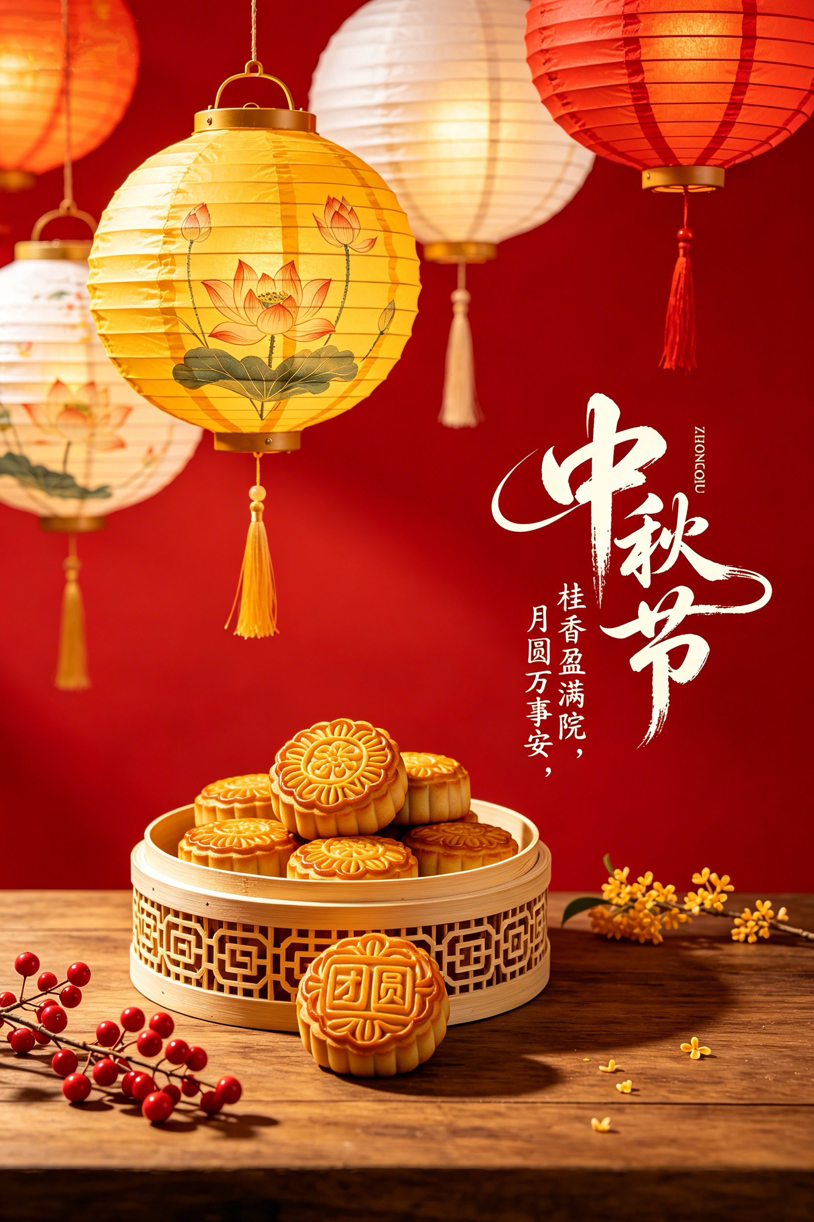 2026中秋节快乐祝福图片海报壁纸拿图吱一声噢～ ​​​中秋节中秋快乐 ​​​