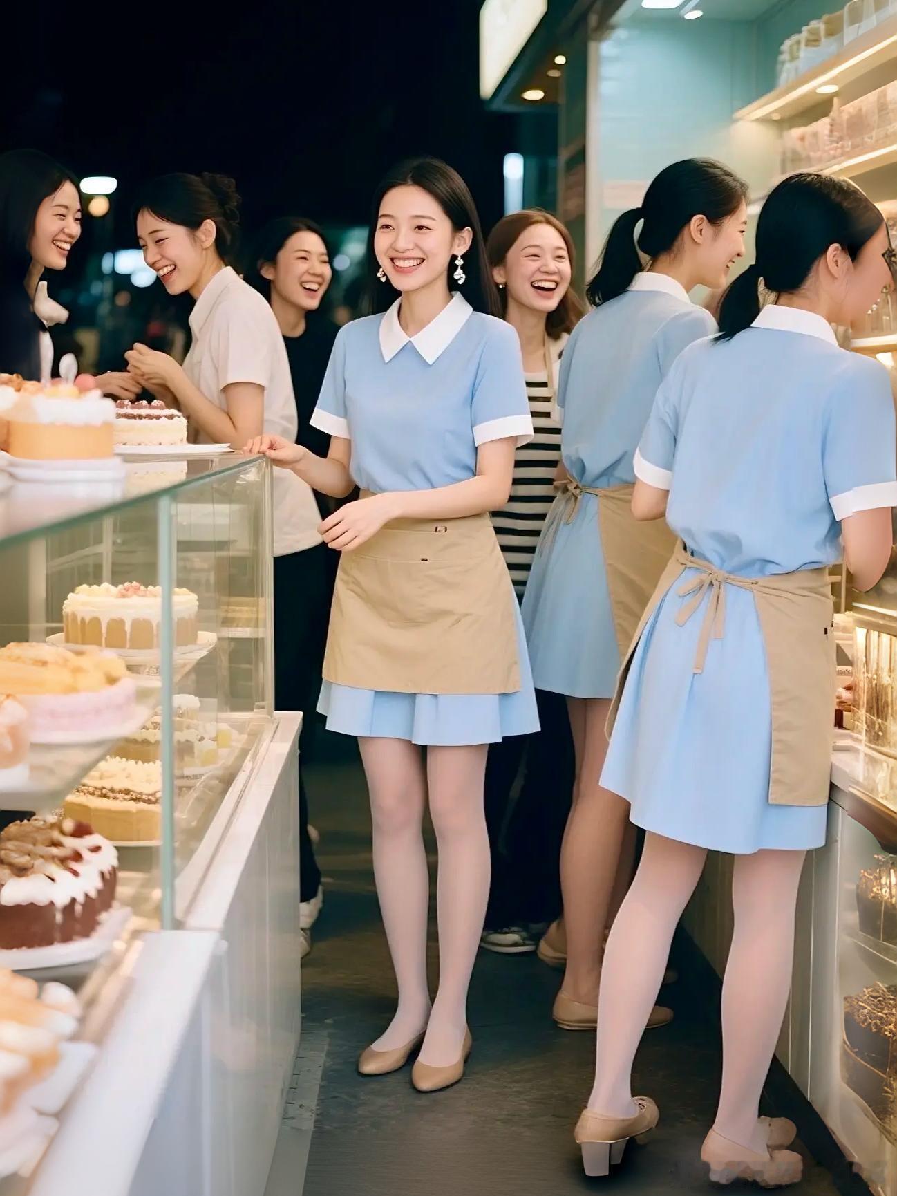 卖蛋糕的小姐姐， AI眼中的精致美～ ​​​