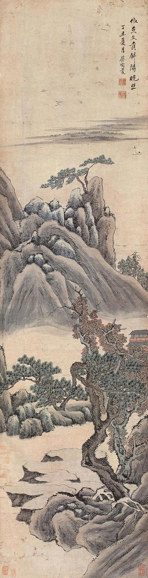 【藏在古画里的镇江风光，顾鹤庆实景山水赏析】

江南烟雨育丹青，一方水土造画风。