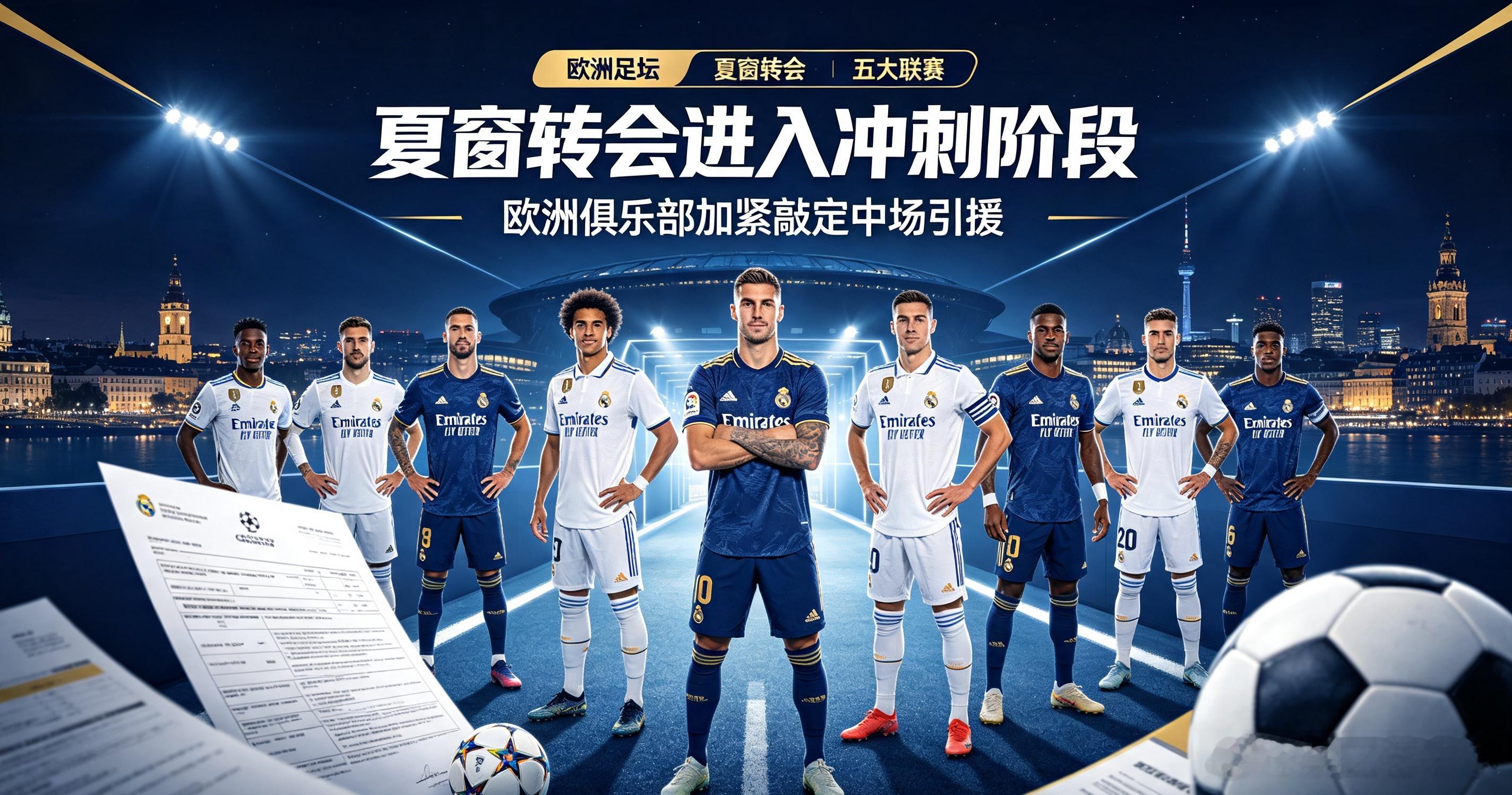欧洲转会市场迎来关键阶段，众多俱乐部瞄准实力派中场引援，夏窗谈判进入冲刺，多笔交