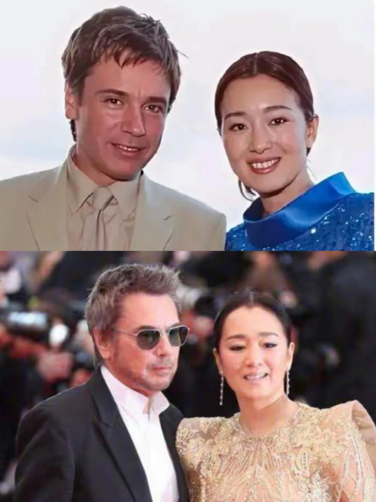 巩俐年轻时和让•米歇尔•雅尔的合影，当时两人彼此欣赏，成为朋友，并不存在恋情。还