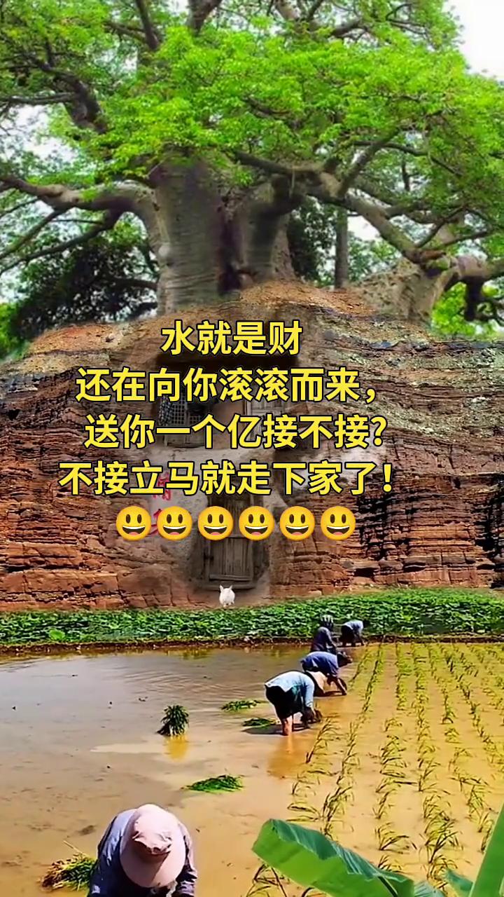 水就是财，还在向你滚滚而来，送你一个亿接不接？不接立马就走下家了！