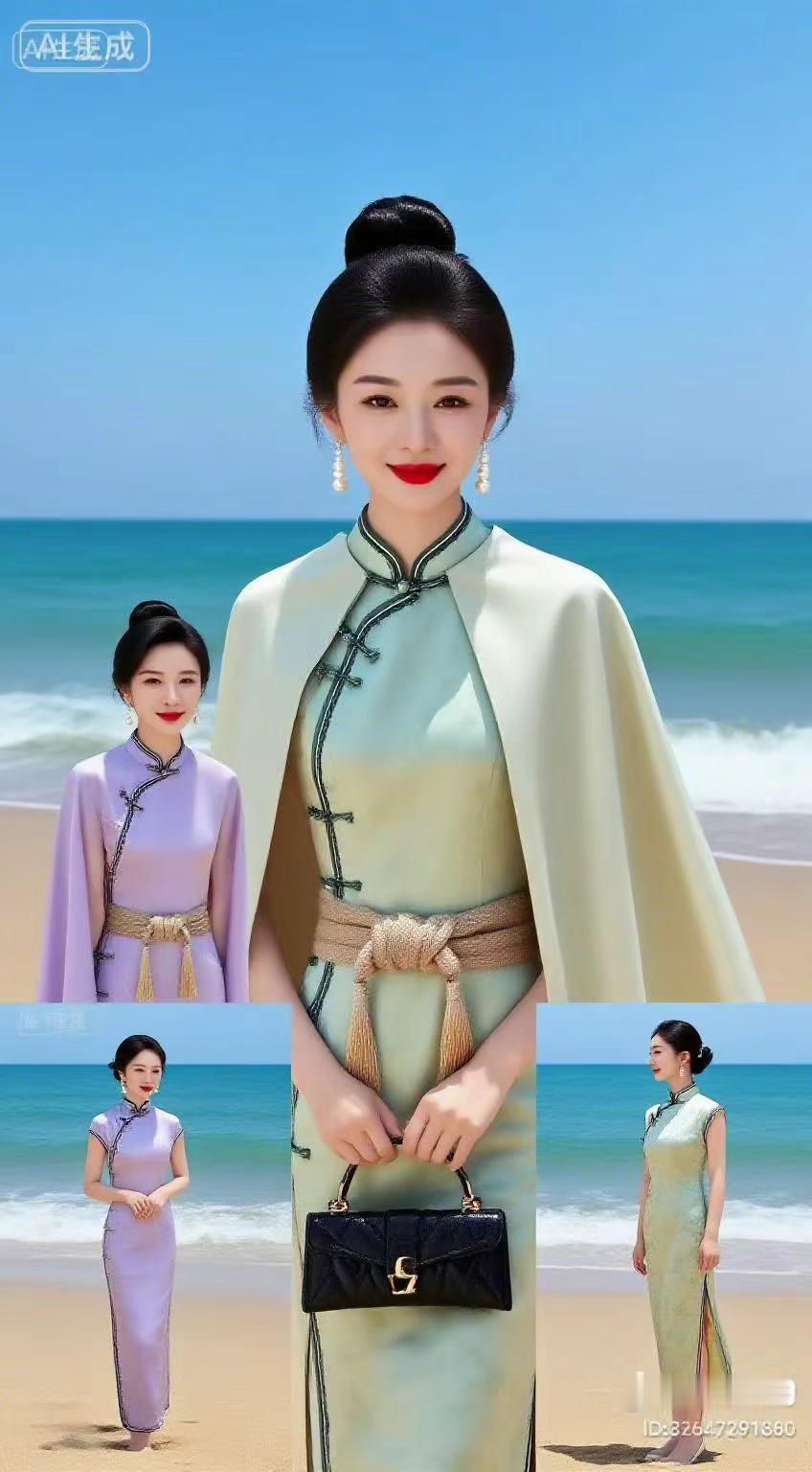 快来看我在即梦创作的AI作品沙滩中式变装即梦AI