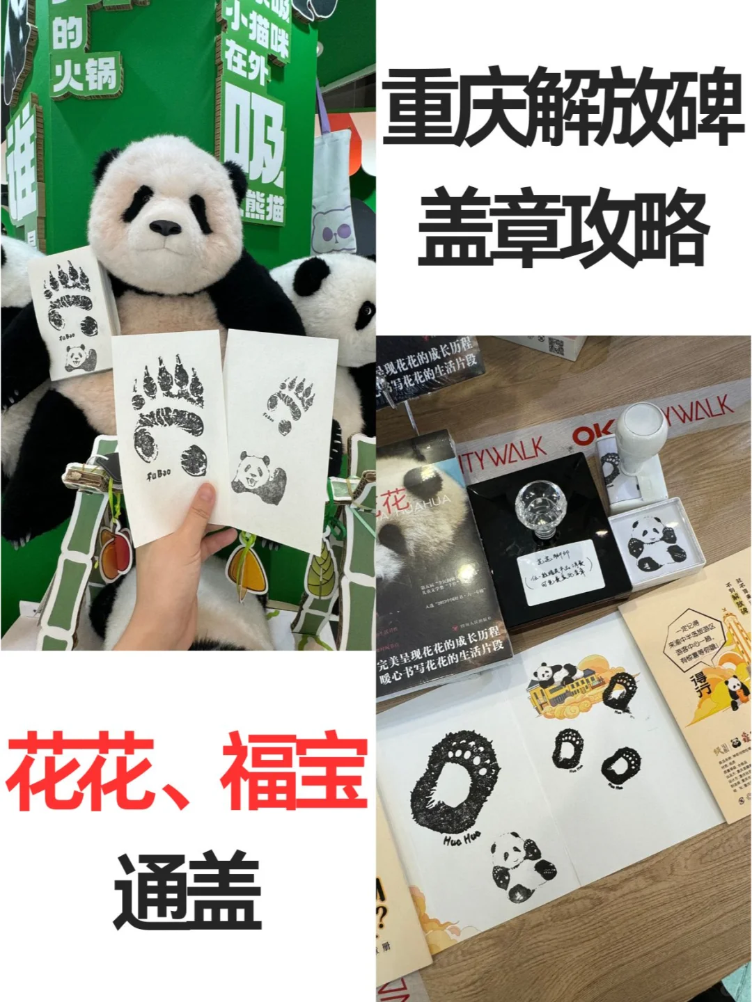 在重庆解放碑盖福宝、花花专属印章