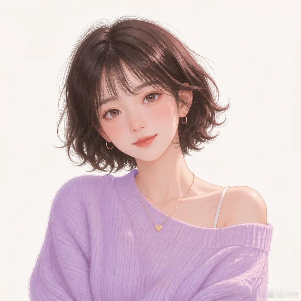 清爽甜美短发系女生头像 