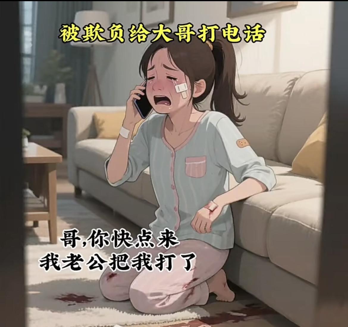 “哥，我老公把我打了[流泪]”💔🏥