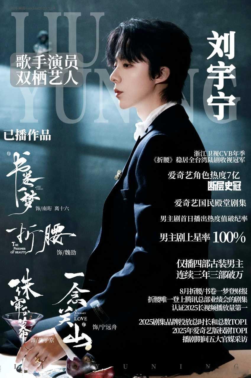 2025最高产艺人喜欢刘宇宁的日子，点点滴滴皆是美好。从最初被他的歌声吸引，到后